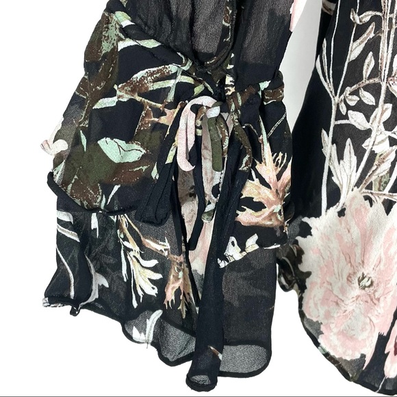 Lucky Brand Women's Floral Ruffle Sleeve Top 1123 - Picture 5 of 5